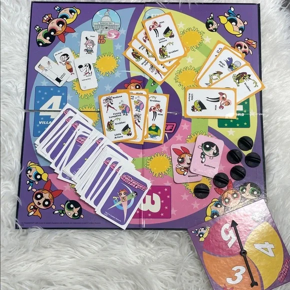 Vintage Powerpuff Girls Save the Day Game with collectable Bubbles Bobblehead - Picture 7 of 11